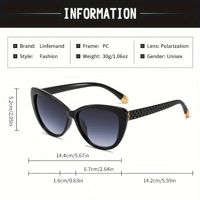 LINFEMAND Flower Cat Eye UV400 Sonnenbrille Damenmode Mode Brille Party Club Wear Urlaubsgeschenk – Detail 3