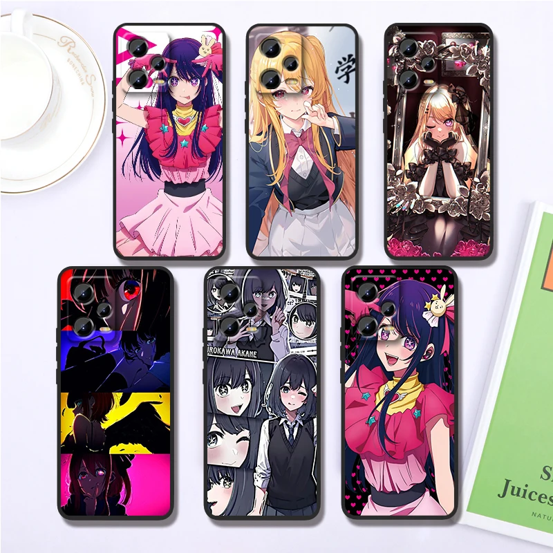 R-RubyS H-Hoshinos Anime Girl For Xiaomi Redmi Note 13 12R 12 12S Turbo 11 11T 11S 10 10S Pro Plus 5G Black Back Phone Case