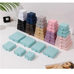 5Pcs Bulk Thick Kraft Paper Drawer Boxes For Jewelry Organizer Packaging Earrings Ring Necklace Storage Boxes Wedding Gift Case