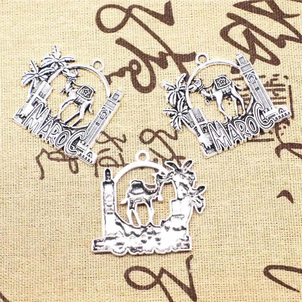 House Pendants Man Pendant Accesori Jewels For Crafts 42x47mm 2pcs Antique Silver Color image 4
