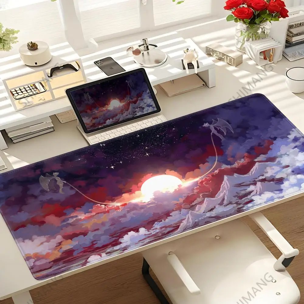 Black And White Mouse Pad Large PC Demon Gamer Cabinet Keyboard Rug XXL Terror Devil Mousepad Laptop Anime Satan Gaming Desk Mat