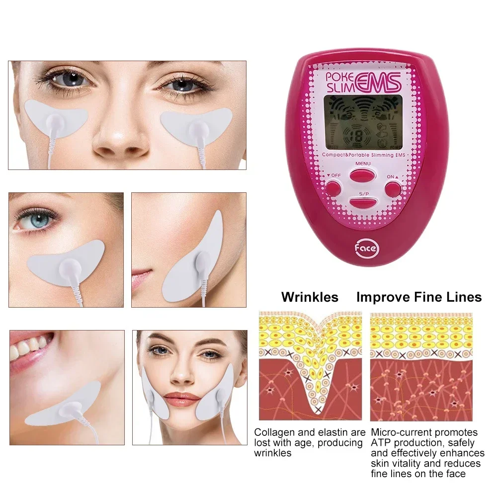 EMS Facial Lifting Massager Face Lift Up Skin Tightening Anti-Wrinkle V-Shaped Pulse Muscle Stimulator Body Slim Beauty Device