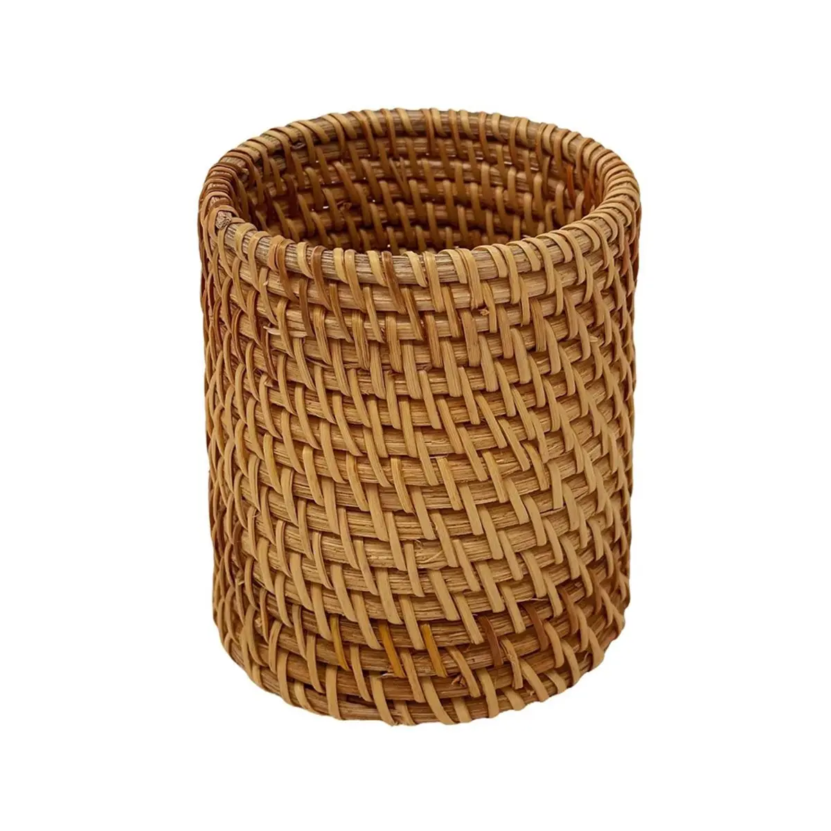 SSR Handmade Rattan Pencil Holder, Makeup Brush Holder, Table Decor Organizer Cups for Stationery, Flower Vase A