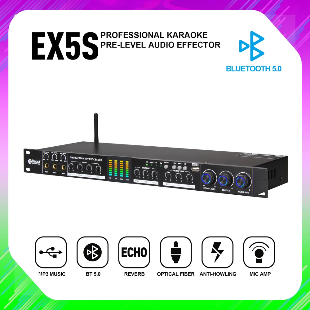 Professional Performance Pre Processor Home Karaoke Effect Device Stage Bluetooth Multi segment Audio Equalizer Adjustable