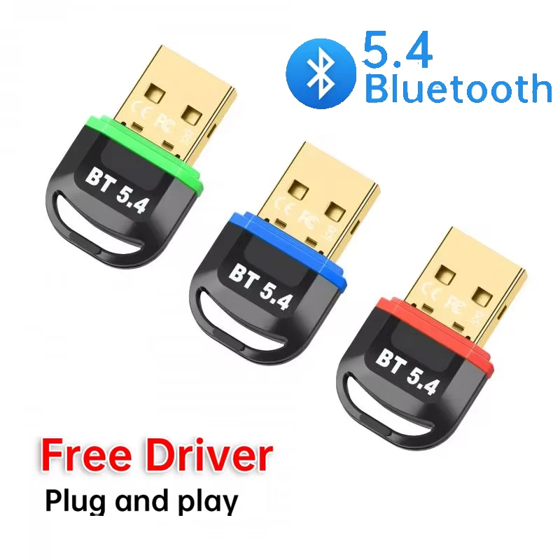 Adaptador Dongle Bluetooth USB para PC Speaker, Mouse sem fio, Teclado, Receptor de Áudio de Música, Transmissor Livre, 5.4, 5.3