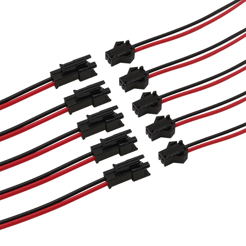 5Pairs JST SM 2P 3P 4P 5P 6 Pin Male Female Plug Socket Wire Cable Connector LED Strip DC Power Cable Lenght 10/20/30cm