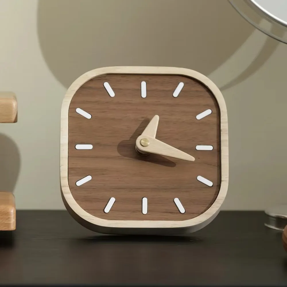 

Portable Retro Tabletop Clock Wooden Exquisite Desk Clock Decorative Wall Clocks Dormitory