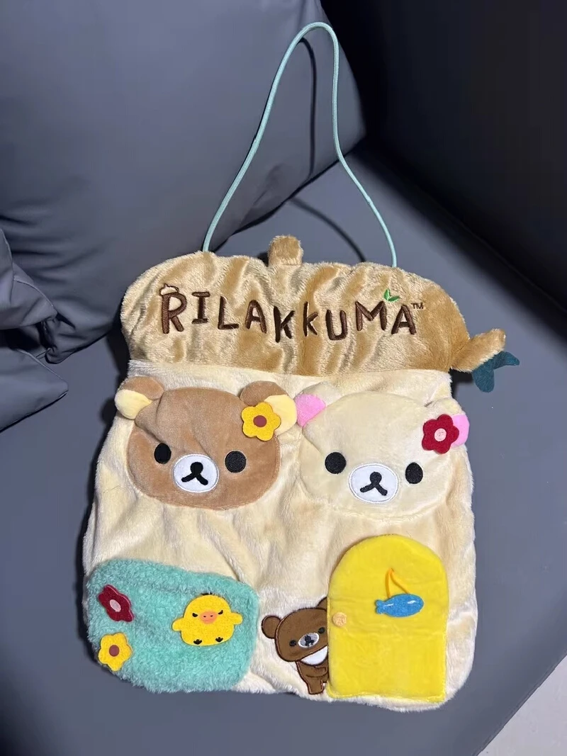 

Rilakkuma Japanese Cute Cartoon Anime Storage Bag Rilakkuma Forest Sugar Jar House Dormitory Home Furnishings Sorting Storage Ba