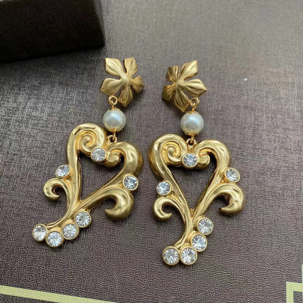 

Vintage Replica Zirconia Heart Earrings For Women 2024 New