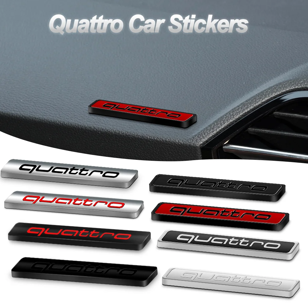 1PCS ABS QUATTRO Badge car styling For Audi S A1 Q7 Q8 TT RS Sline A3 A4 B9 Car Body Trunk Stickers Decoration Auto Accessories