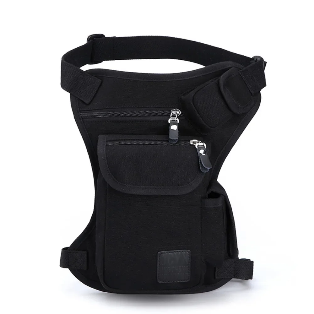 Men Canvas Drop Leg Bag Waist Fanny Pocket Motorcycle Rider Casual Assault Male  Belt Hip Bum Thigh Bags