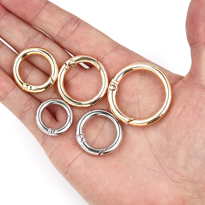 5/10pcs Metal O Ring Spring Clasps Openable Round Keyring Bag Hook Dog Chain Connector Buckles for DIY Keychain Making Accessory