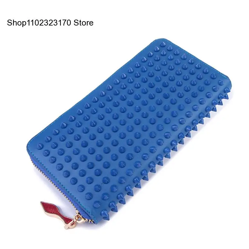 Women Genuine Leather Wallet Rivet Leather Purse Fashion Long Wallet Clutch Bag Women Handbags