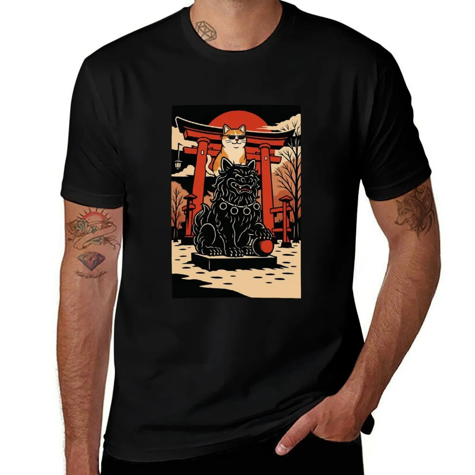 

Cat in a Komainu T-Shirt cheap stuff sweat Funny t-shirts big and tall t shirts for men