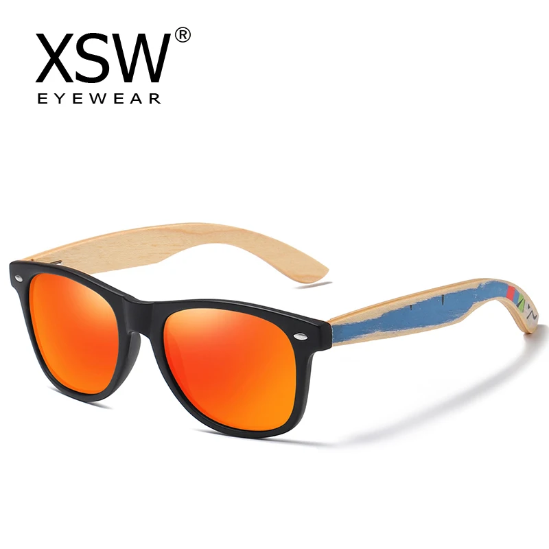 G M Colorful skateboard Wooden Sun Sunglasses Old skateboard graffiti polarized fashion sunglasses Original wooden glasses 5063R