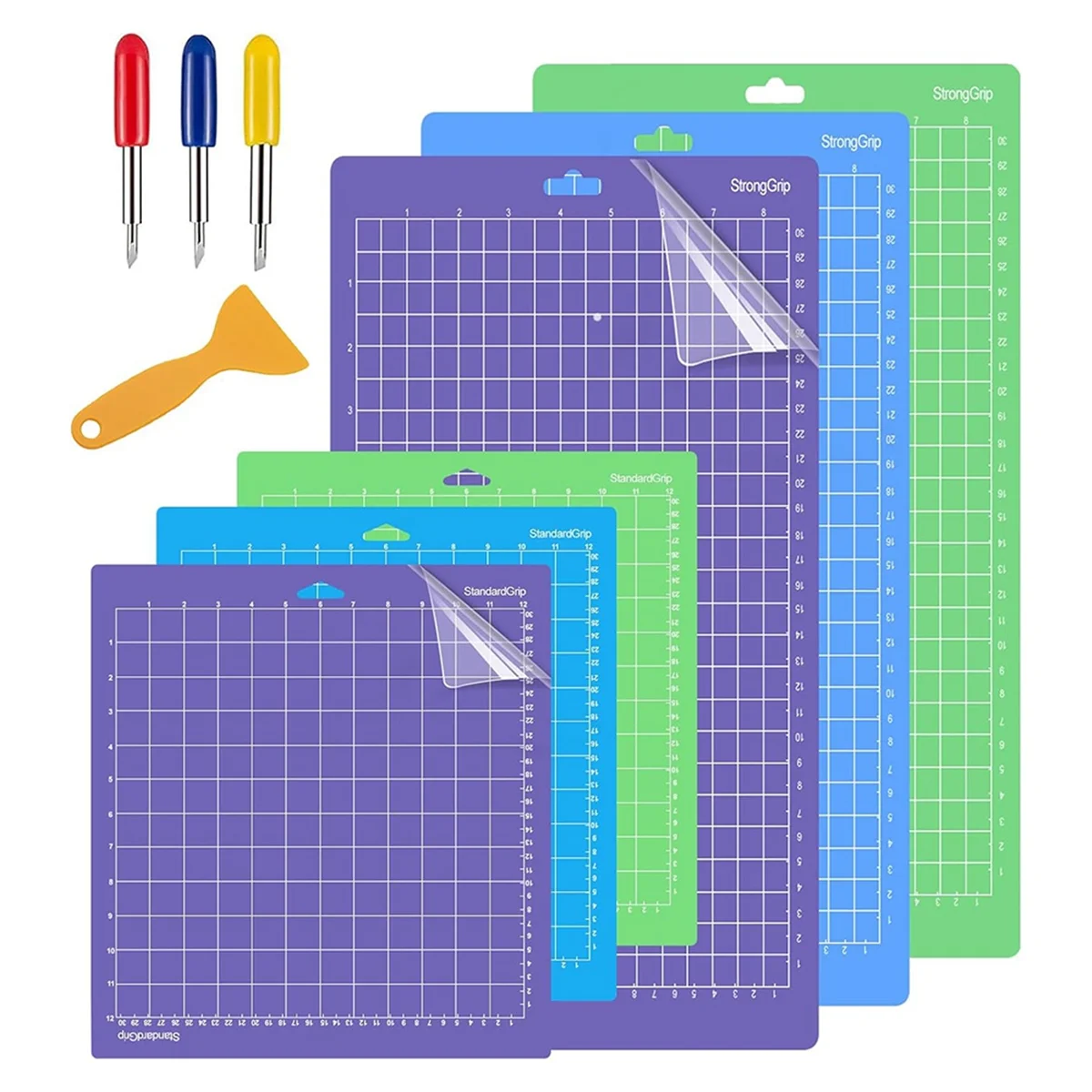 6PCS Mats for Explore Air 2/Air/One/Maker 3/Maker - Variety Pack Cutting Mats with Blades, 3PCS 8.5x12In, 3PCS 12x12In