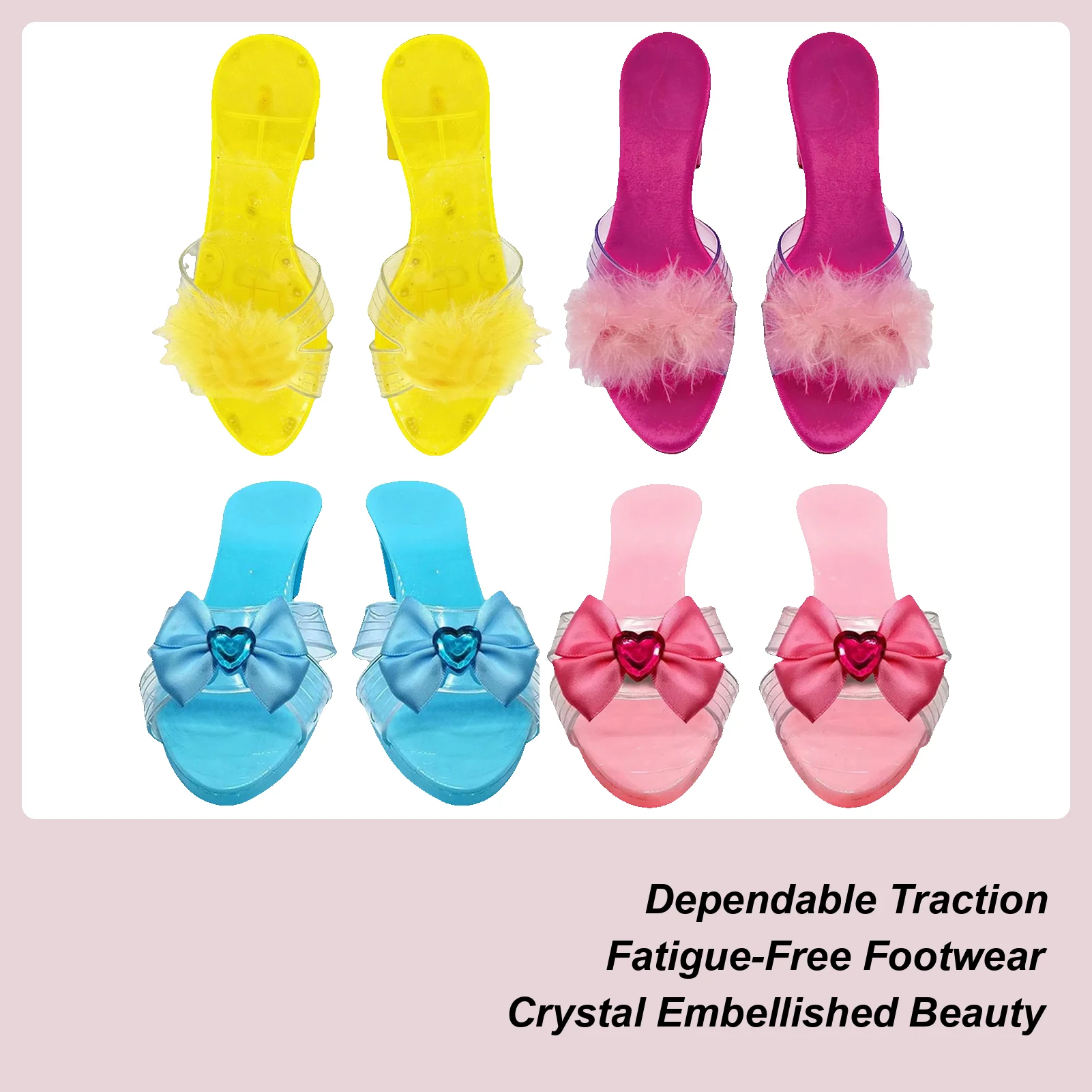 Dress Up Scarpe da principessa Cosplay Scarpe di cristallo Cosplay Tacchi alti Prop per spettacoli teatrali Giochi scolastici Eventi a tema Costume