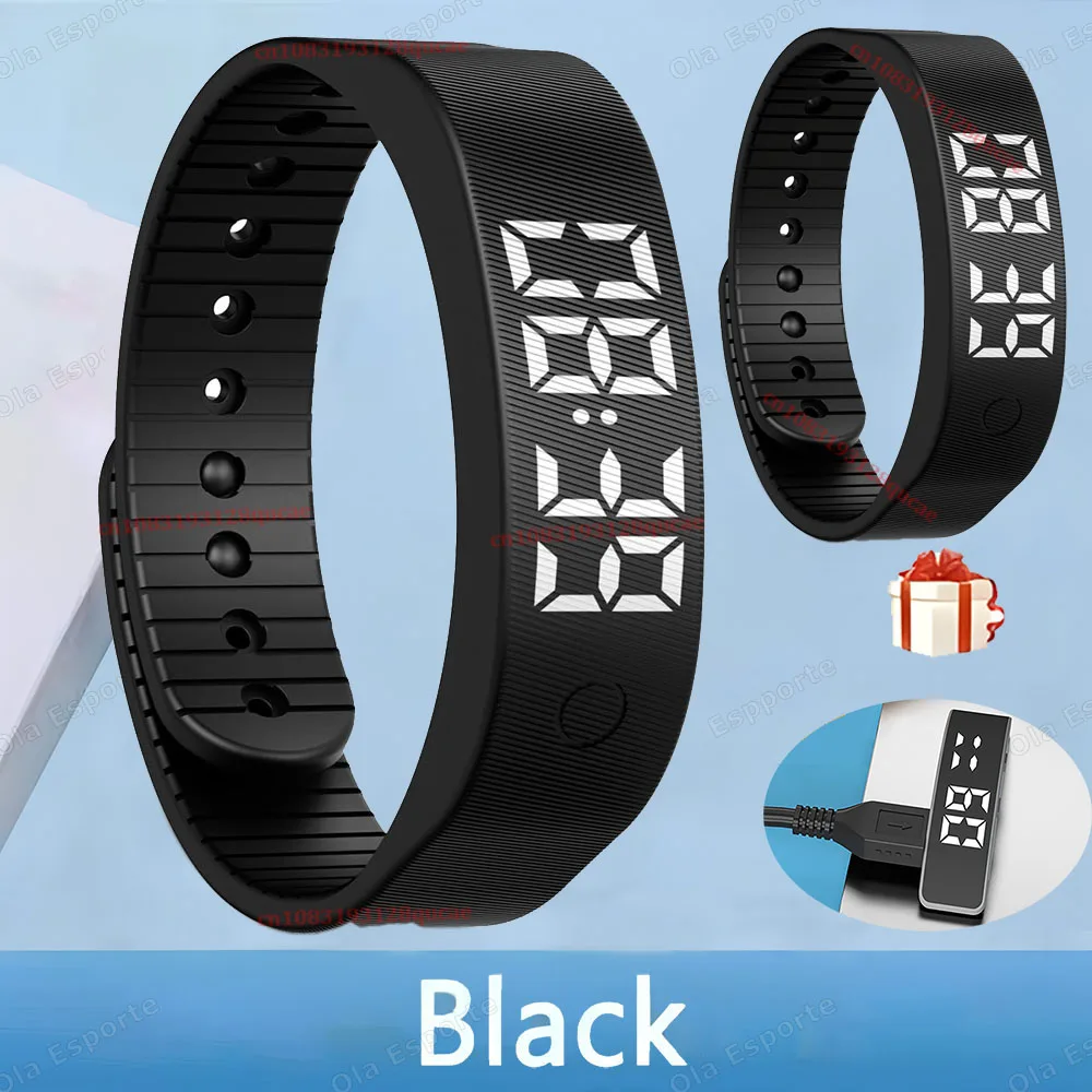 Vibrationswecker für Tiefschläfer, geräuschloses Weckgerät, Smart-Armband für Männer und Frauen, verstellbares, tragbares Vibrations-Armband Ht30