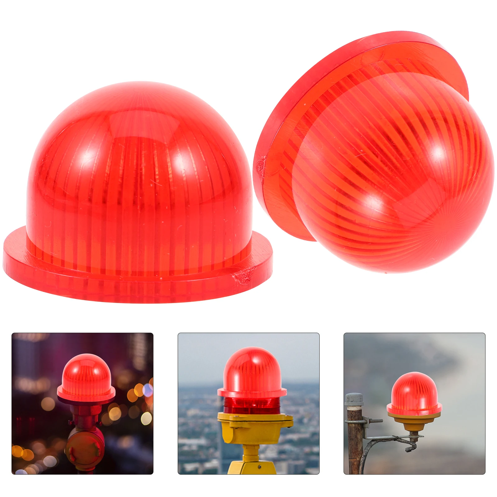 

2pcs Plastic Lamp Cover Round Shell Replacement Shell For Lamp Signal Warning Lampshade Lightweight Warning Light Parts