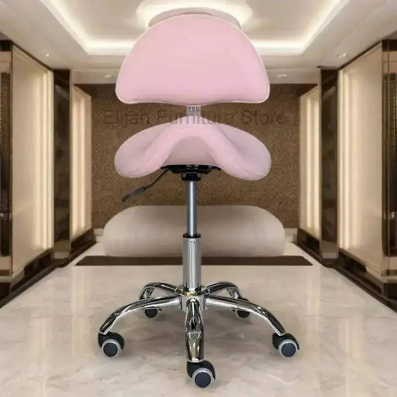 Hairdressing Wheels Barber Stool Chairs Pink Vanity Salon Stylist Ergonomics Chairs Barber Shop Chaise Coiffure Beauty Reception