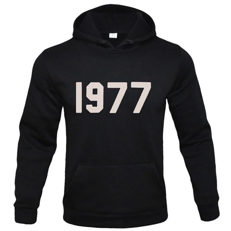 Fashion Hoody Casual Sportswear Hip Hop Funny Printed Pullover Fleece 1977 Tops Tracksuit Men's Hoodies Sweatshirts Streetwear