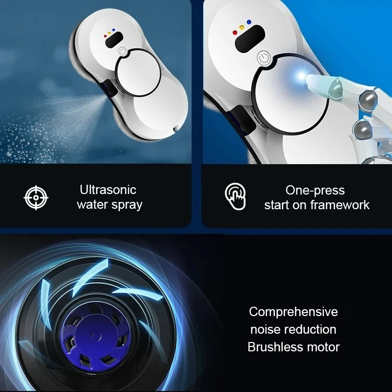 Robot Window Cleaner Liectroux HCR-10,Water Spraying,Ultrathin Window Cleaning Robot Vacuum,Electric Glass Wiper,Floor Mop Robot