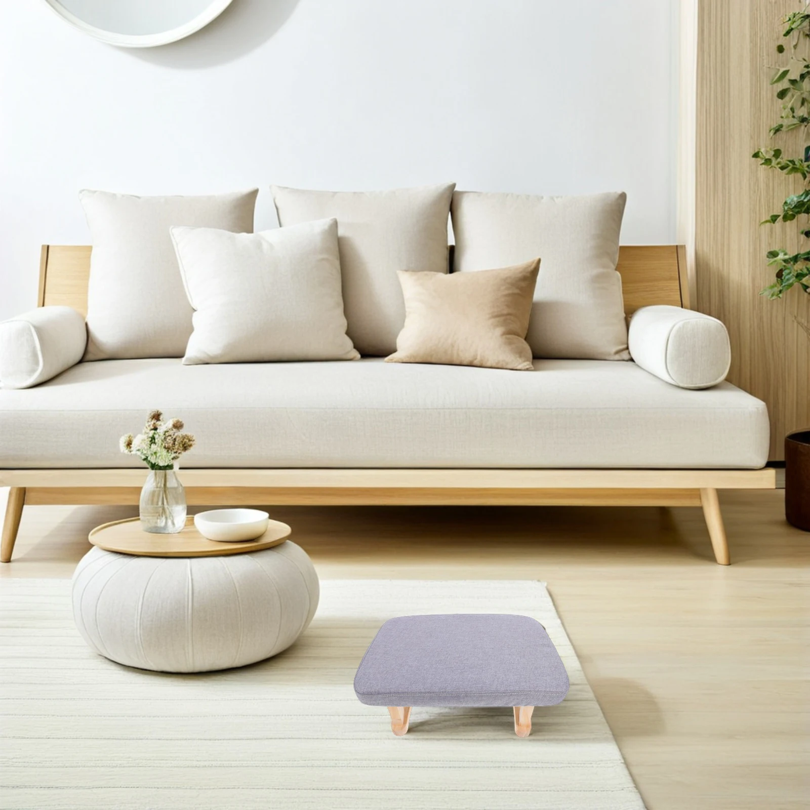 

1pc Wooden Foot Stool Multi Functional Yoga Meditation Bench For Living Room Home Office Entryway Decor Small Wood Step Stool