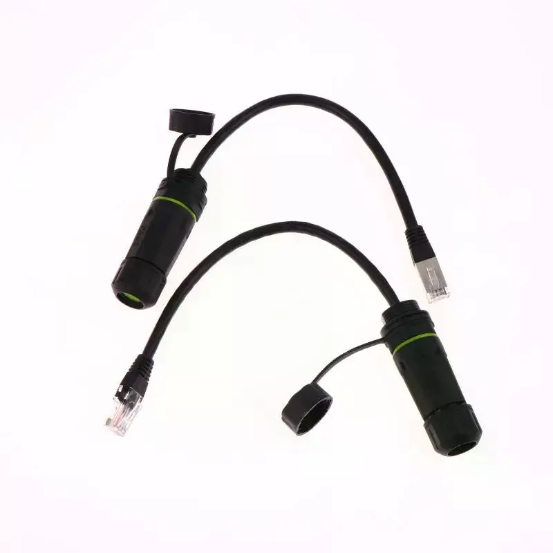 RJ45 8P8C Waterproof Network Pass-through Head Connector RJ45 Male To Female Adapter Extension Cord