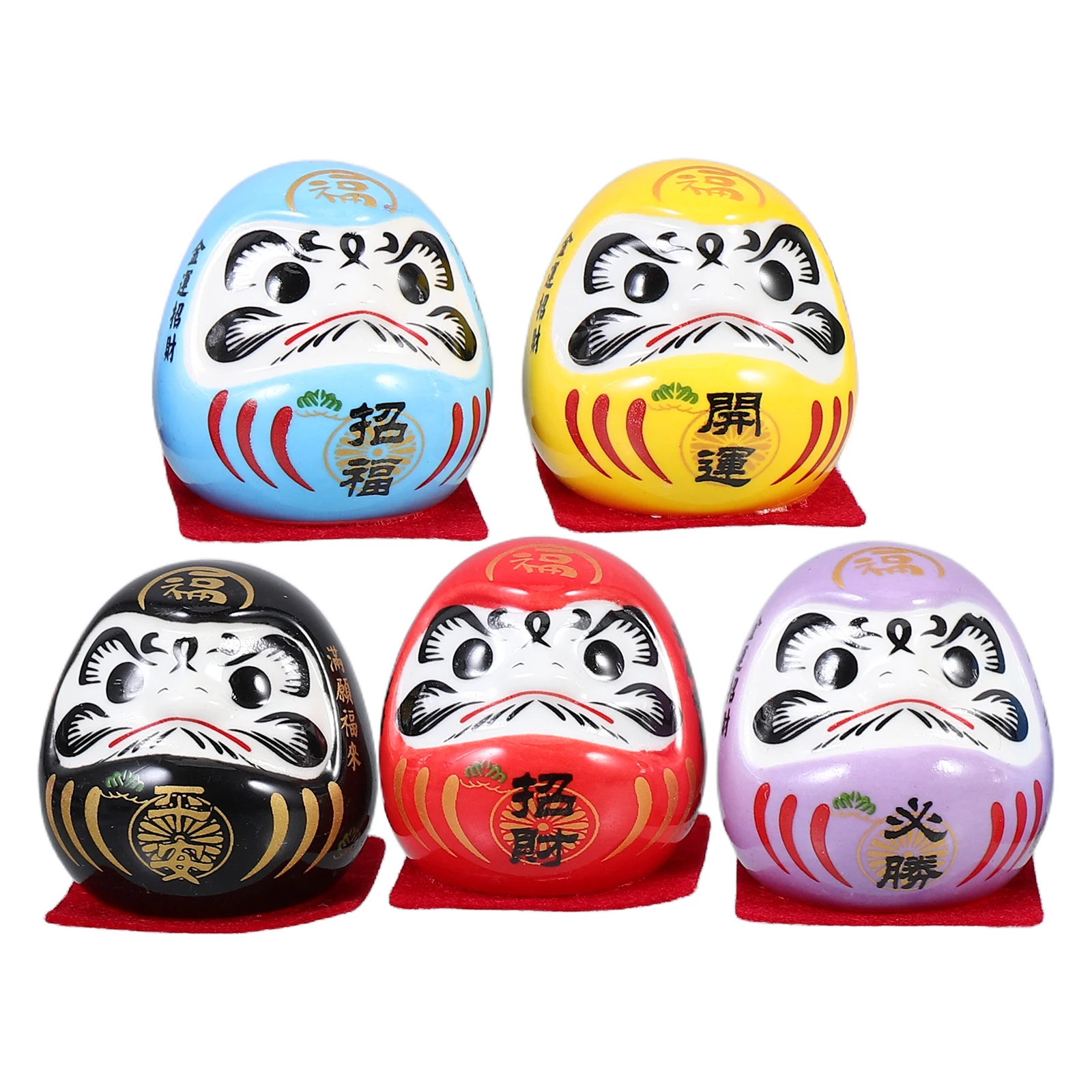 

5pcs Lucky Ceramic Home Decor Figurines Wealth Japanese Decor For Car Style Miniatures