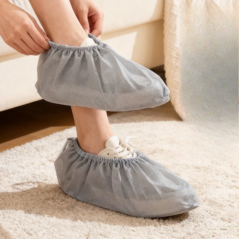 Disposable Shoe Cover, Thickened Non-woven Fabric Foot Cover, Indoor and Household Anti Slip and Wear-resistant Shoe Cover