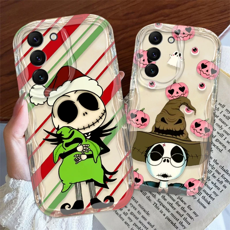 Nightmare Before คริสต์มาสปกสำหรับ S21 S23 S24 ultra FE A35 A25 A05S A54 A53 A52 A33 A32คลื่นน้ำมันเคสโทรศัพท์