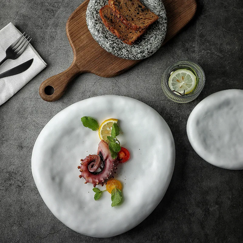 Irregular Ceramic Plate Japanese Creative Sashimi Plate Household Plate Dessert Bowl Restaurant Steak Japanese Sushi