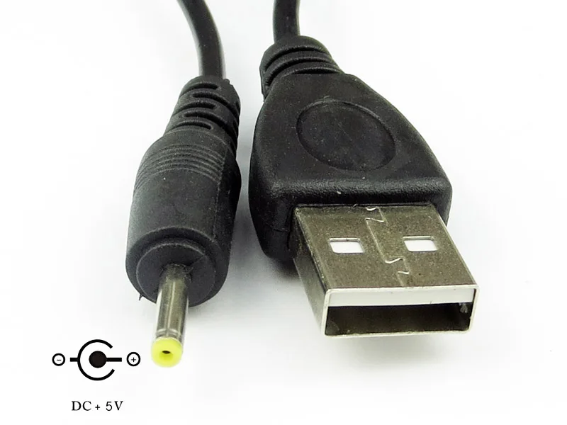 Cable 80cm Puerto USB a DC 2.0 2.5 3.5 4.0 5.5mm 5V DC Barrel Jack Cable de alimentación Conector Negro para lámpara LED u otro equipo