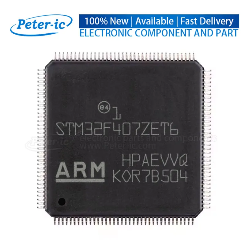 STM32F407ZET6 LQFP-144 512KB 1.8V~3.6V ARM-M4 192KB 168MHz FLASH 114 Microcontrollers CPU MCU DSP FPU Available Peter-ic (1pcs)