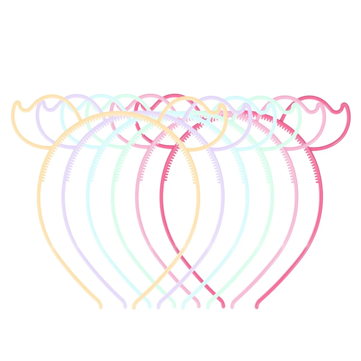 

12Pcs Plastic Headbands Assorted Colors Pig Ears Animal Ears Hairbands Party Birthday Accessories for Kids Headband