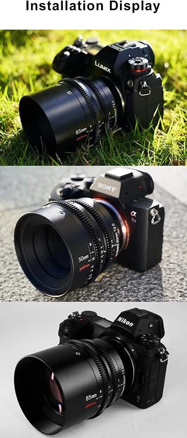 7artisans L Mount Full Frame Camera Lens Kit 85mm 50mm 35mm T2.0 Cine Lens Lar Aperture Sigma FP S1 S1H S5 Lei  Ca SL