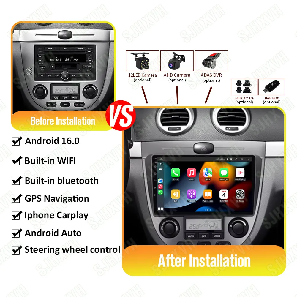 

Car Radio Multimedia player 2 din Android 16 8 CORE DSP For Chevrolet Lacetti J200 BUICK Excelle Hrv no dvd Navi gps Wifi
