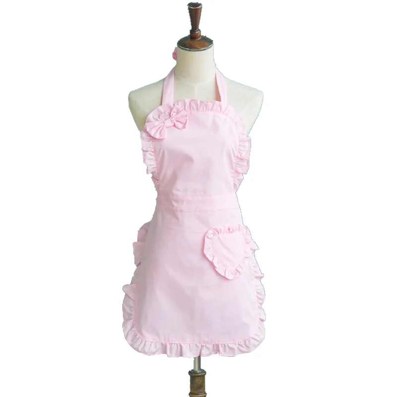 Woman Kitchen Apron Waterproof Cotton Pink Aprons For Sellers Waiters cuisine novel kitchen accessories
