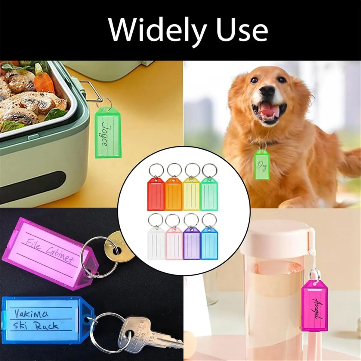 32PCS Key Fobs with Labels, Heavy Duty Key Tags with Ruled Blank Paper, Split Rings for Keys, Luggage, Pets and More