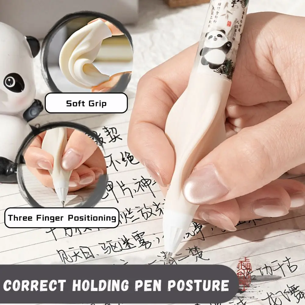 

New 3PCS Cute 0.5mm Black Ink Gel Pen Set CS Tip Soft Grip Neutral Pen Quick Drying Ballpoint Pen Office Signature Pen