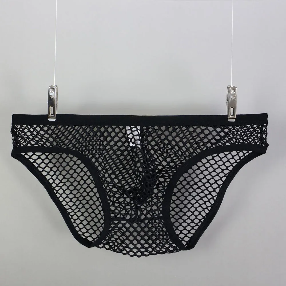 

Men's Sexy Underwear Briefs Slip Soft Breathable Male Panties Net See Through Mesh Low Waist Briefs Underpants