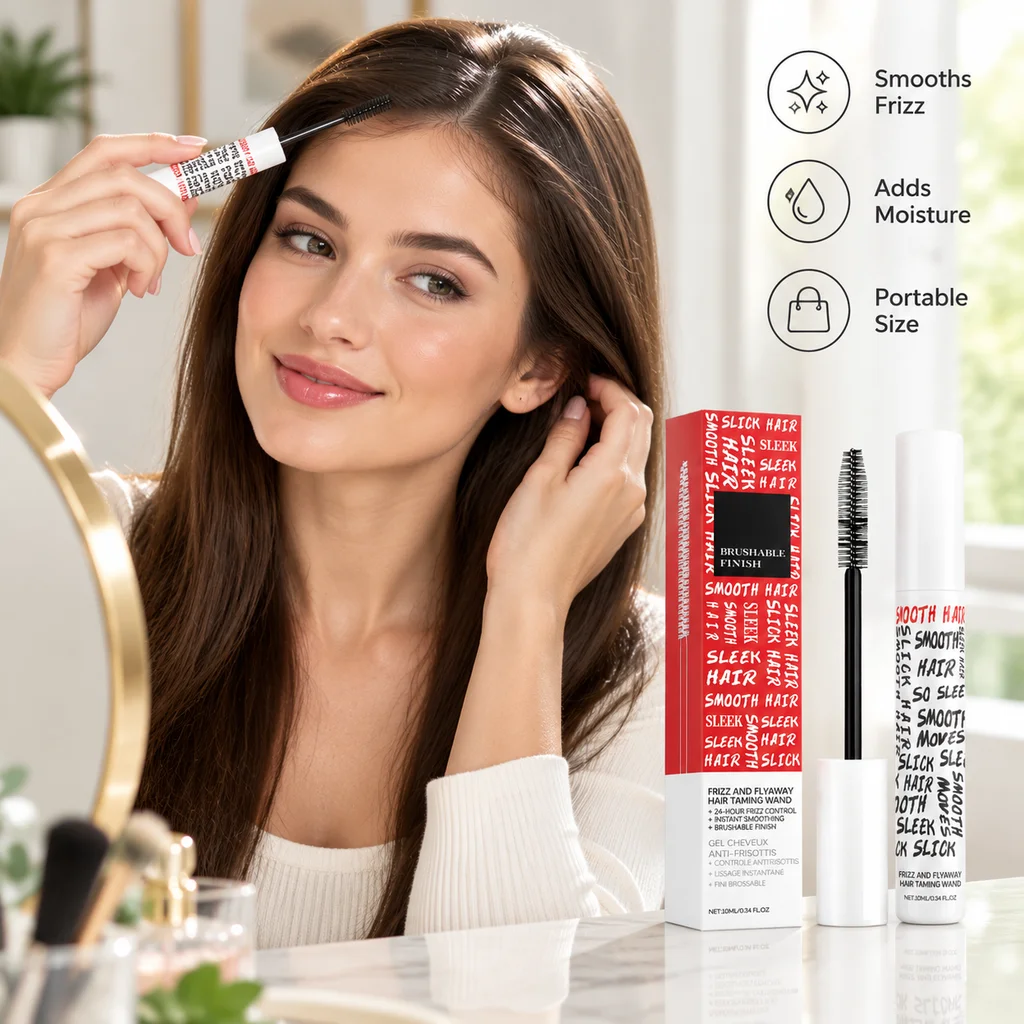 Anti-Frizz Hair Finishing Stick Smoothing Messy Hair Frizz Control Improve Bangs Shape Moisturizing Portable Hairs Styling Tool