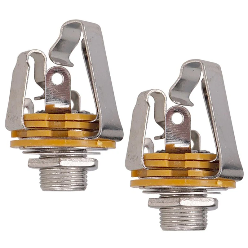 2 Stuks 1/4 Inch 6.35Mm Stereo Ingang Jack Plug Aansluiting Voor Elektrische Gitaar Basgitaar, Gitaar Pick-Up Output Jack, Gitaar Onderdelen