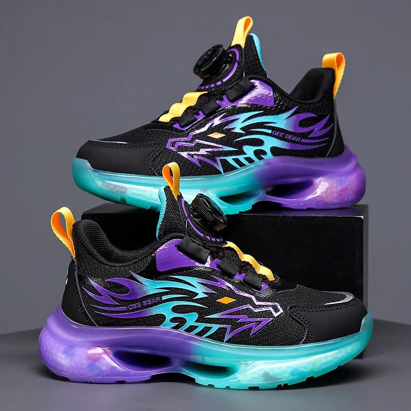 

Детская спортивная обувь, новые модные нескользящие сетчатые кроссовки с рисунком для мальчиков, легкие повседневные кроссовки для бега и ходьбы для детей