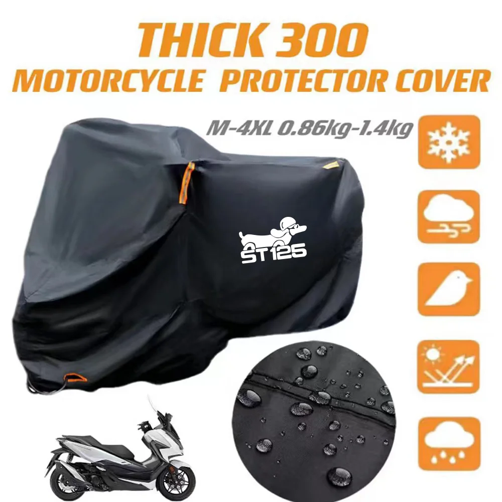 For Honda DAX ST125 ST 125 Thick 300D Silver Coated Windproof Motorcycle Protector Cover