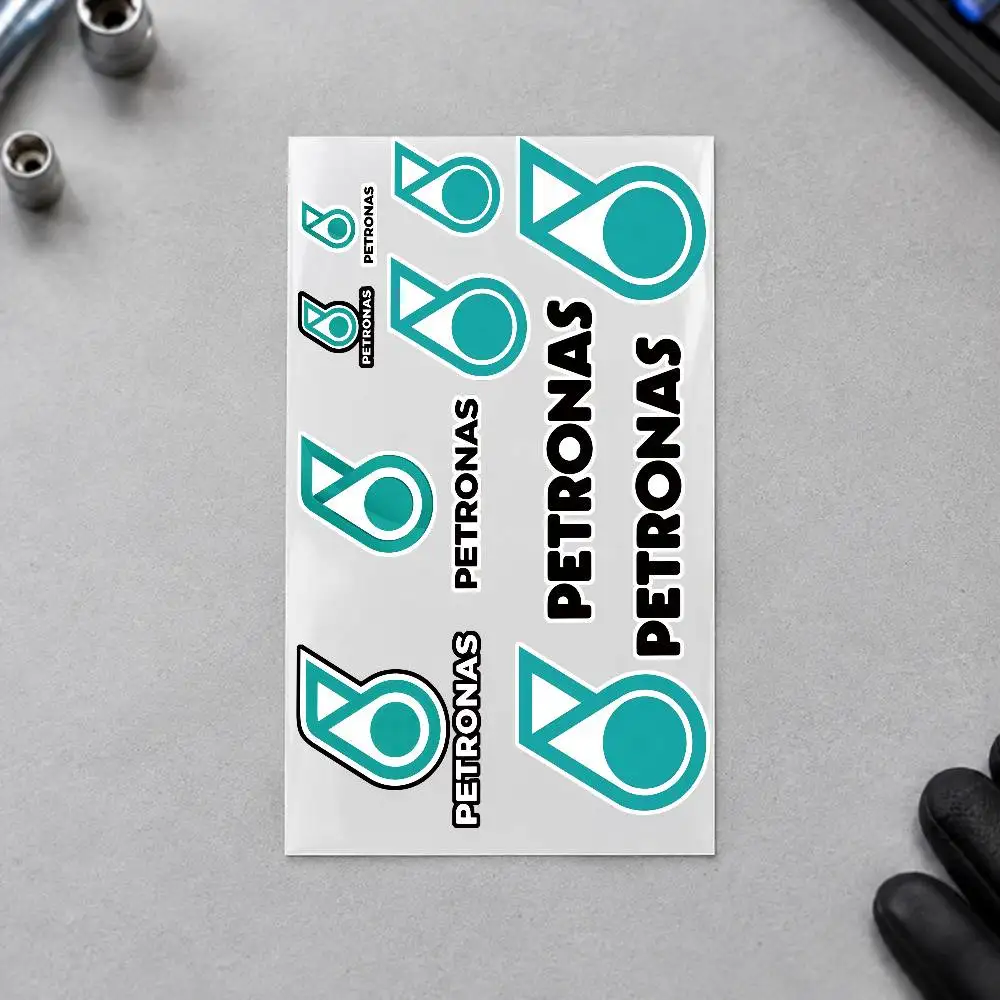 P-Petronas Custom Motorcycle Sticker Kit Reflective Decal Set For Helmet Tank Fairing Body Graphics