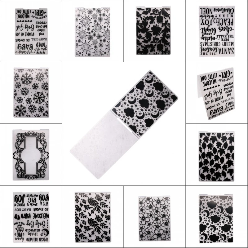 Newest 3D Embossing Folder Transparent Embossing Plastic Plates Design For INS DIY Paper Cutting Dies Scrapbooking 10.5x14.5cm