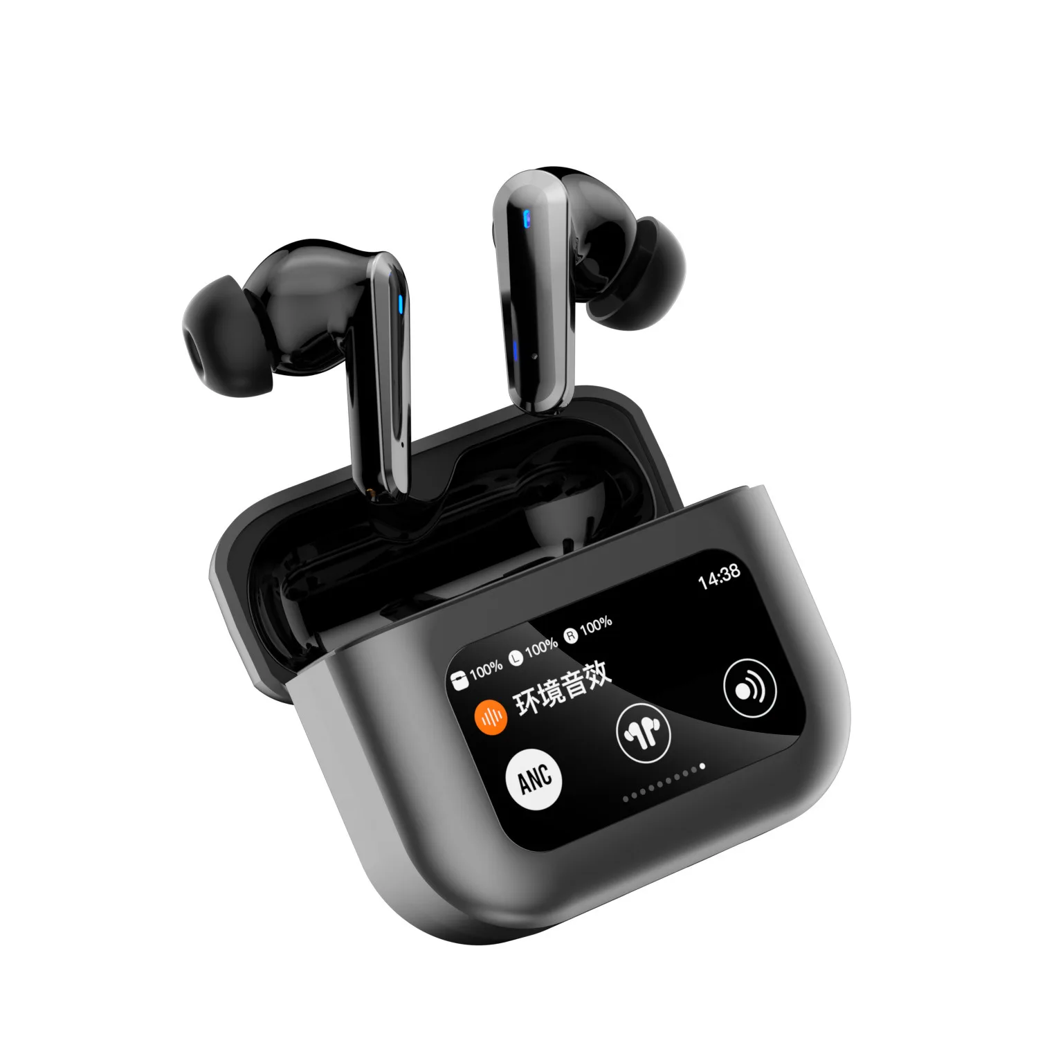 

New LCD Color Screen Bluetooth Wireless Multi-function Headphones ENC+ANC Noise Cancelling Long Endurance Headsets For Phone PC