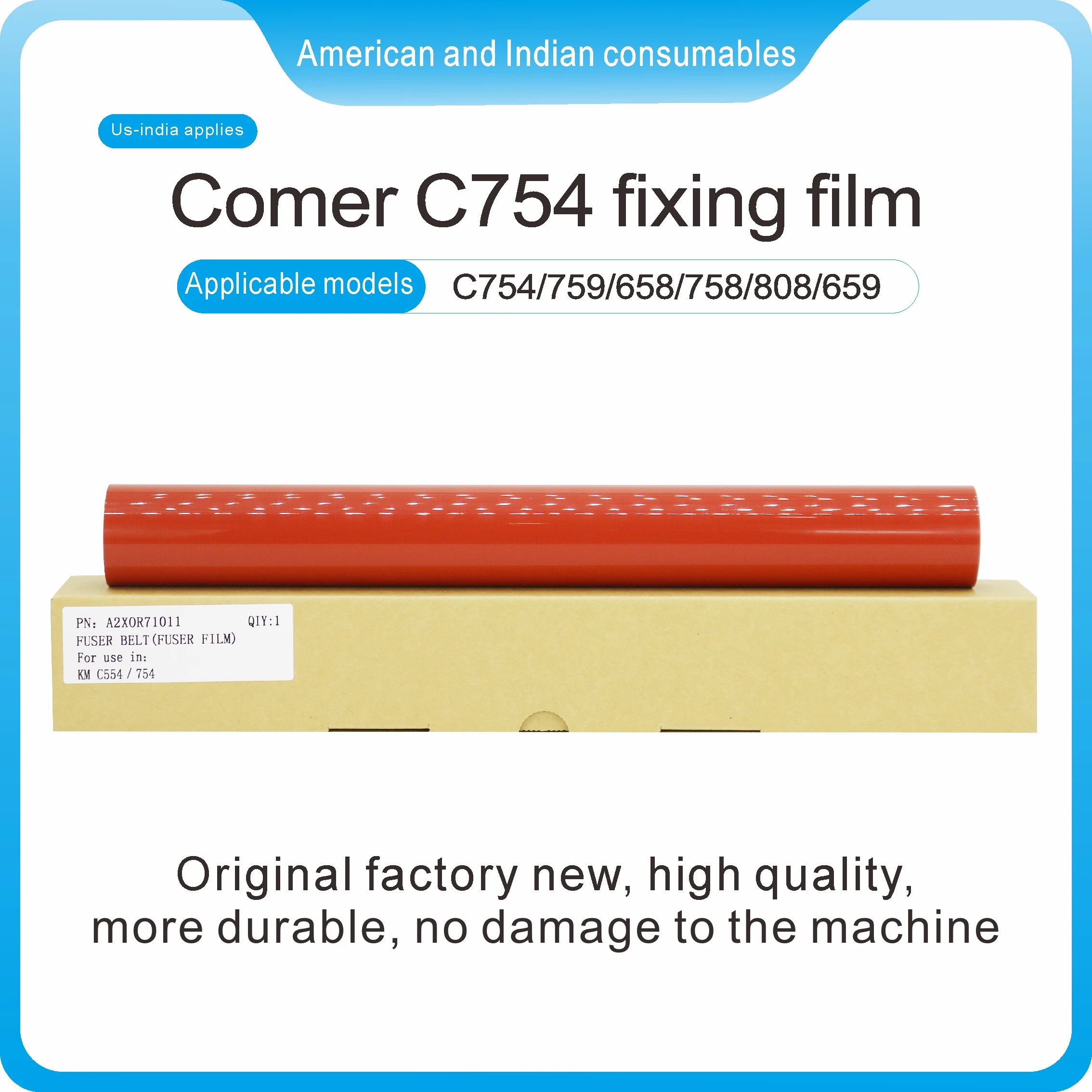 A2X0R71011 Premium original refurbished fuser unit for Konica Minolta C754 759 754e 654e 554 558 658 758 808 659 Fuser assembly
