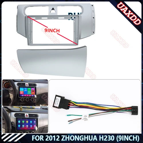 Para 2012 ZHONGHUA H230 9 pulgadas Radio de coche Android pantalla de audio estéreo reproductor de vídeo multimedia cables de navegación marco de arnés